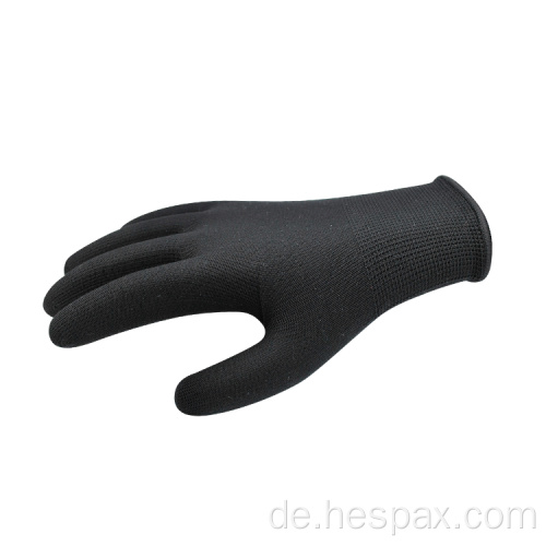 Hespax atmungsaktive Arbeit Schutzhandschuhe schwarzer Nylon gestrickt